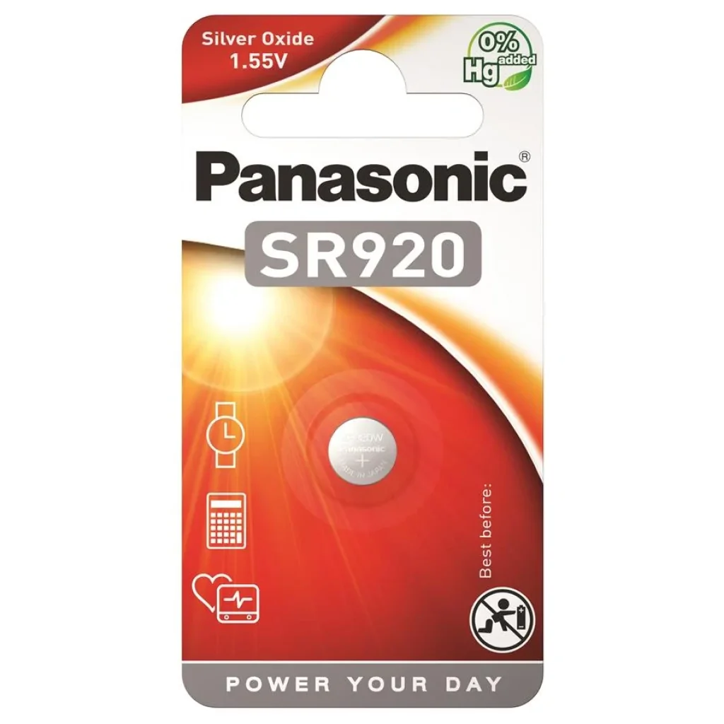 Батарейка Panasonic срібло-цинкова SR920(370, V370, D370) блістер, 1 шт., SR-920EL/1B UA
